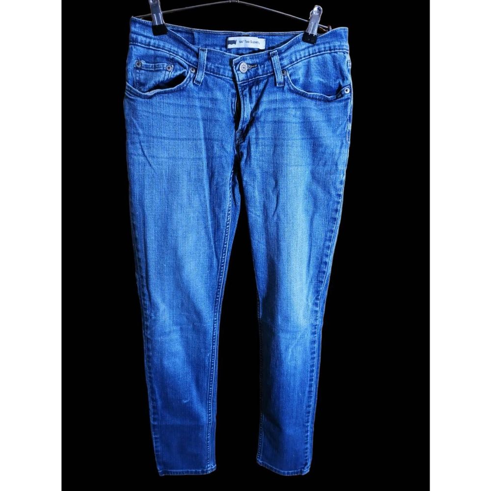 Levis 524 Too Superlow Women's Low Rise Skinny Jeans Blue Size 7M 28x32 - Picture 1 of 6